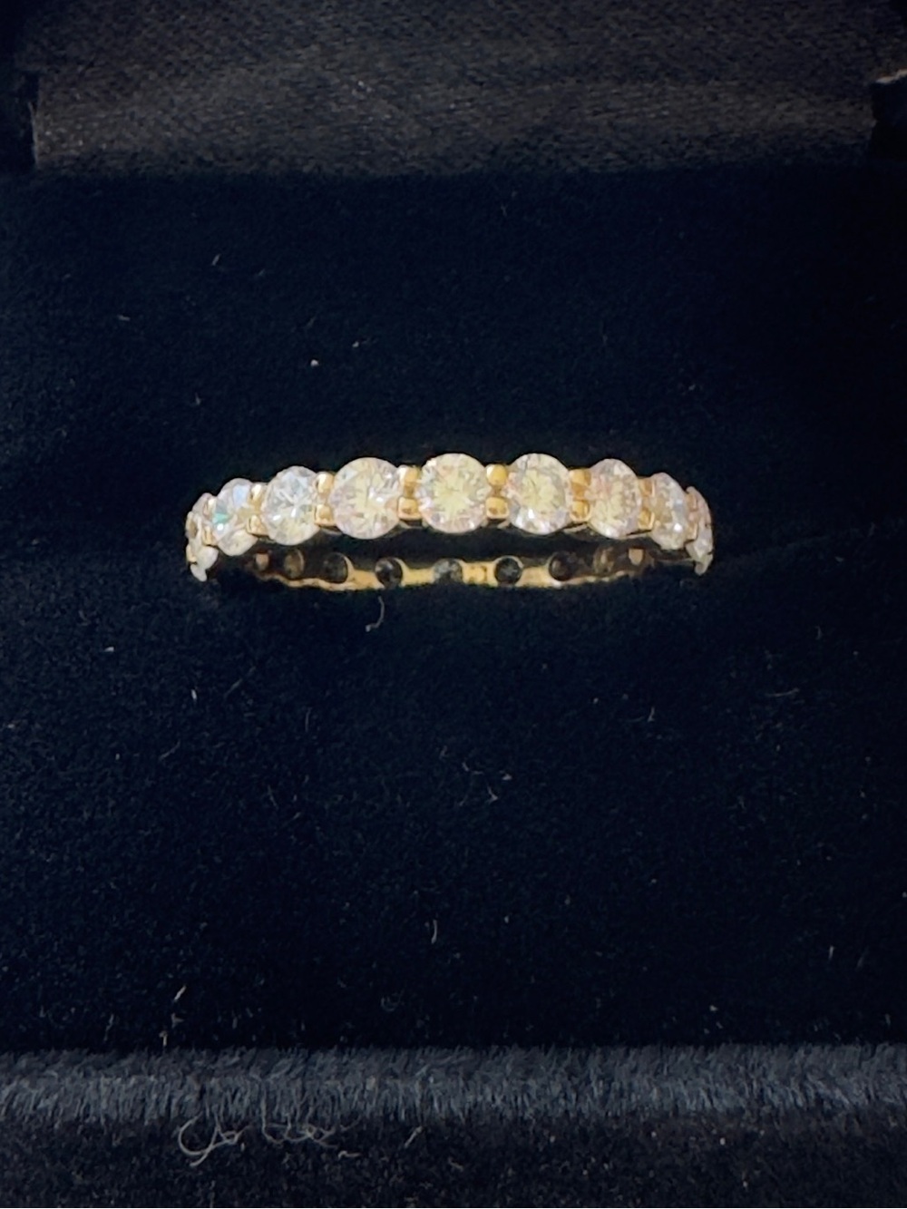 Classic Round-Cut lab diamond 2ct Eternity Band - 14k size 6.5